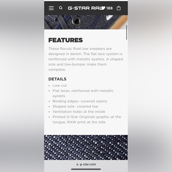 G-STAR RAW “ROVULC ROEL DENIM” LOW CUT SNEAKERS SHOES SIZE EU 39 MENS 6 WOMENS 8 - Picture 16 of 16